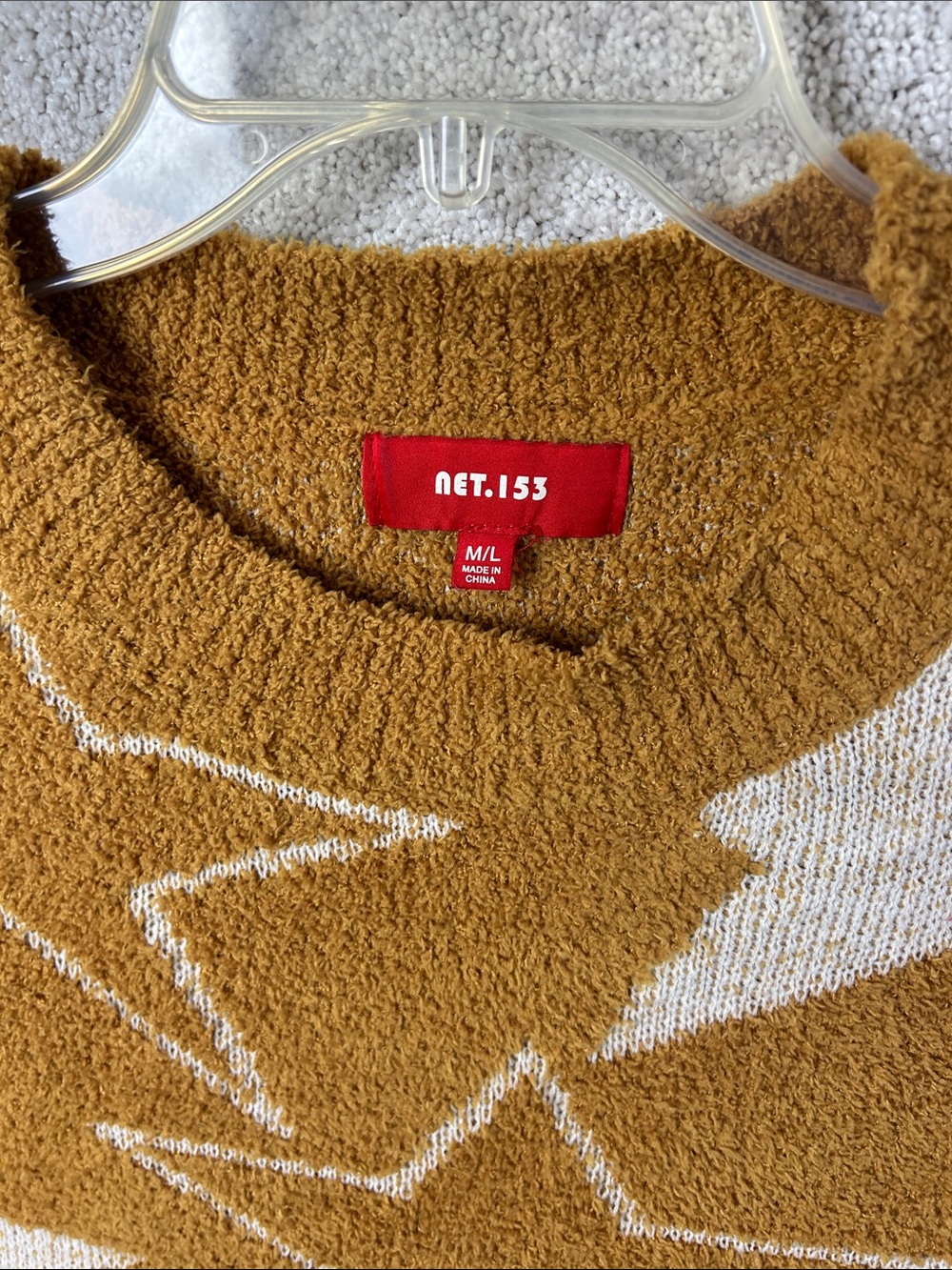 Net 153 Cozy Star-Print Oversized Sweater - Mustard Cream - Picture 3 of 5